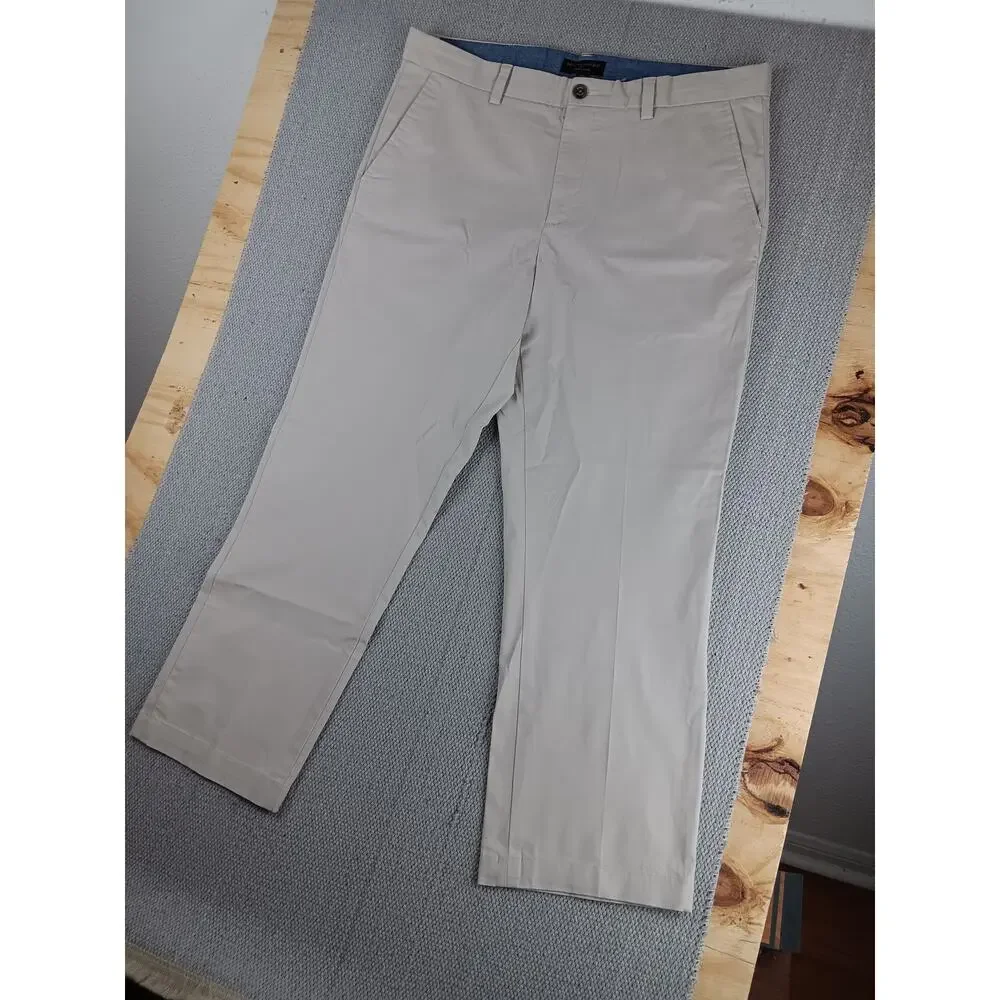 Banana Republic Aiden Chino Pants‎ Mens 36X28 Ivory Slim Straight Casual Preppy
